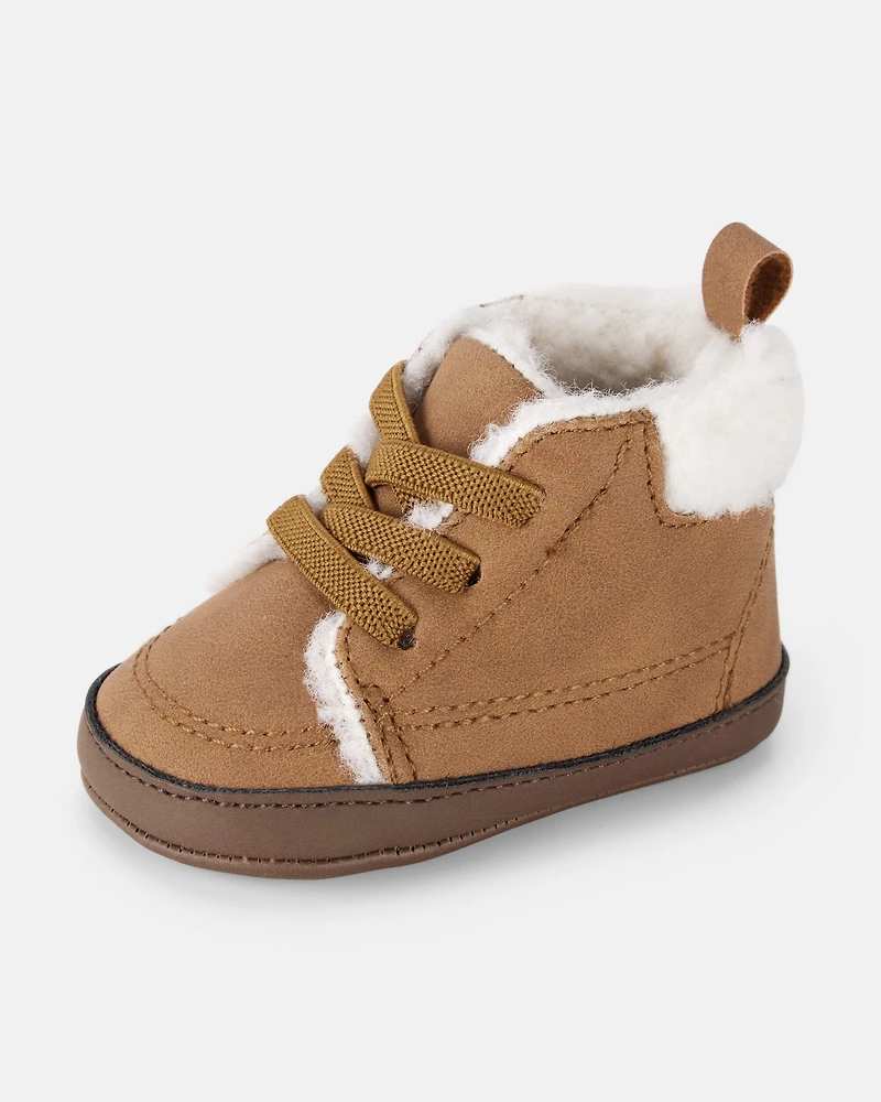 Baby Boy Sherpa Lined Boots - Brown