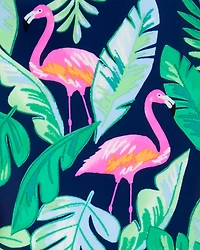 Toddler Girl 3-Piece Tropical Flamingo Print Rashguard Swim Set