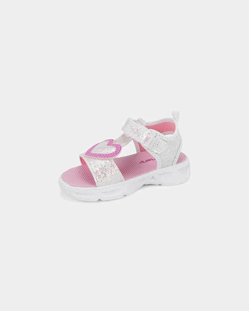 Toddler Girl Heart Light Up  Sandals
