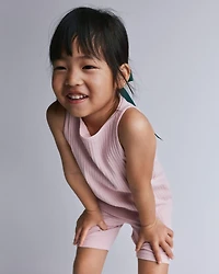 Toddler Girl Ribbed Playtime Tank - Rose