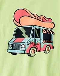 Boys Hotdog Truck Graphic Tee - Green