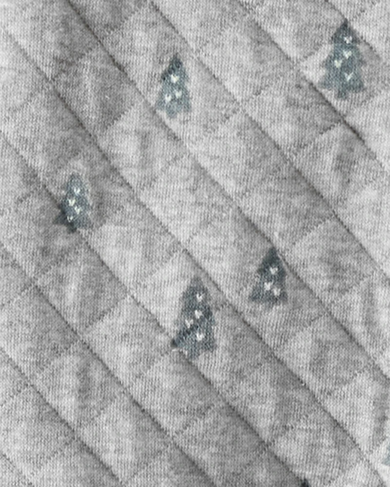 Baby Organic Cotton Quilted Holiday Tree Print Sleep & Play Pyjamas