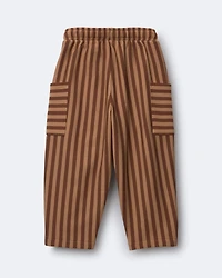Toddler Boy Striped Pocket Pants - Brown