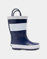 Toddler Boy Striped Rain Boots - Navy/White