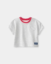 Baby Boy French Terry Pocket T-Shirt - Grey