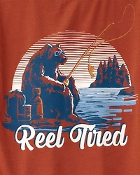 Boys 2-Piece Bear Fishing Loose Fit Pajamas