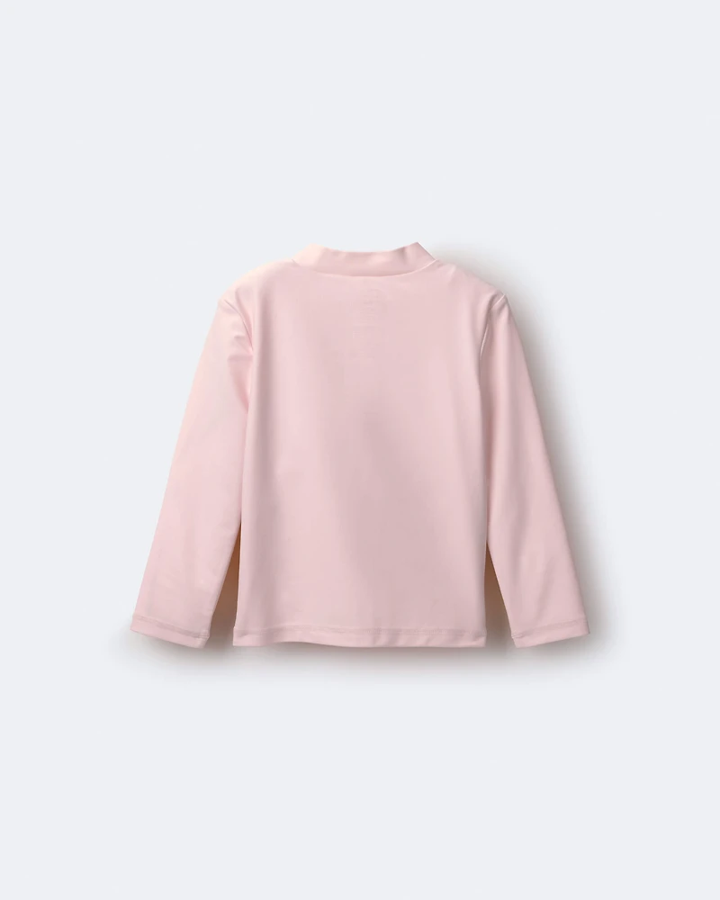 Toddler Full-Zip Long-Sleeve Rashguard - Blush