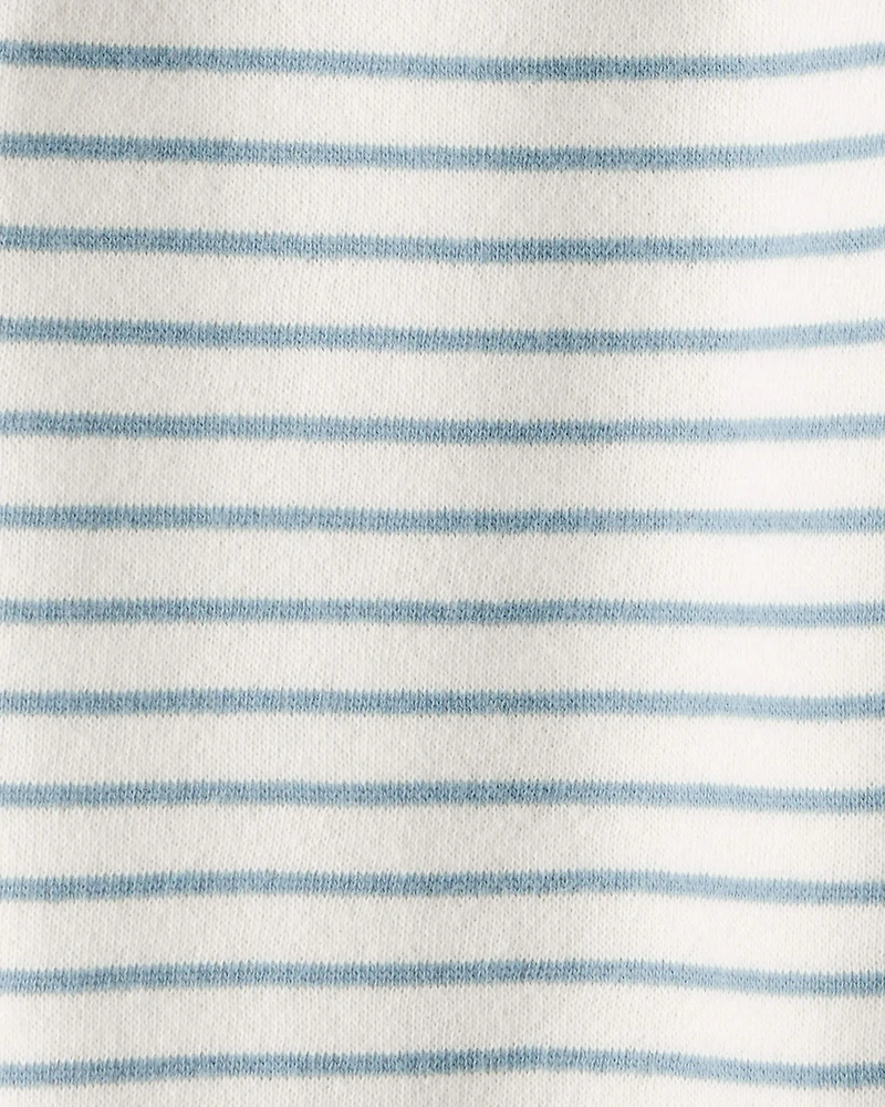 Baby Boy Stripe Fleece Pants - Blue