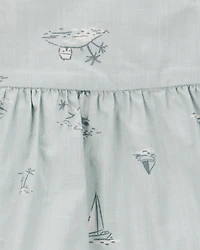 Baby 2-Piece Flutter Tank & Pull-On Short Set - Blue/White