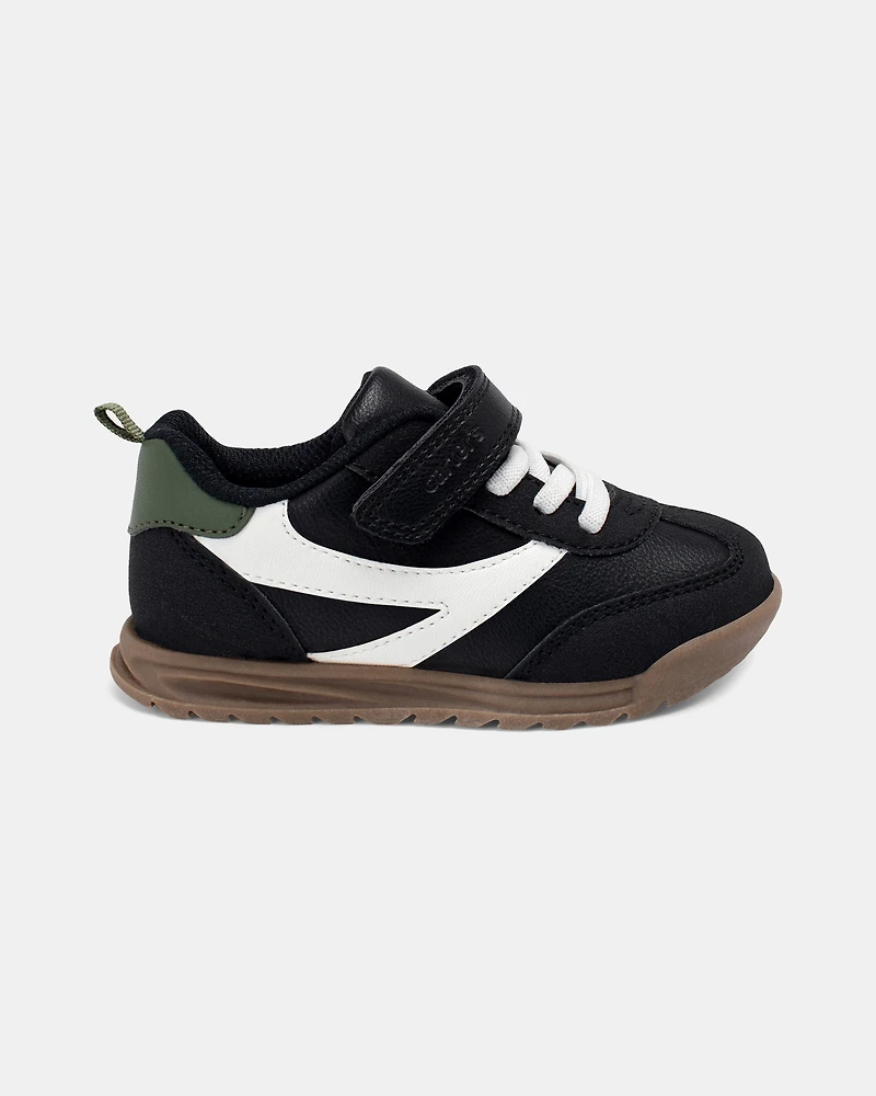 Toddler Boy Striped Sporty Sneakers - Black/White