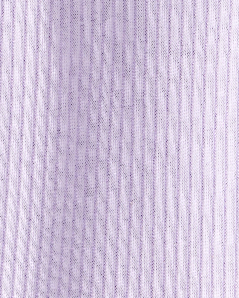 Baby Girl Pull-On Stretch Rib Leggings - Purple
