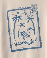 Girls 'Vacay Vibes' Beach Graphic Tee - Ivory