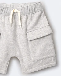Toddler Boy French Terry Cargo Shorts - Heather Grey
