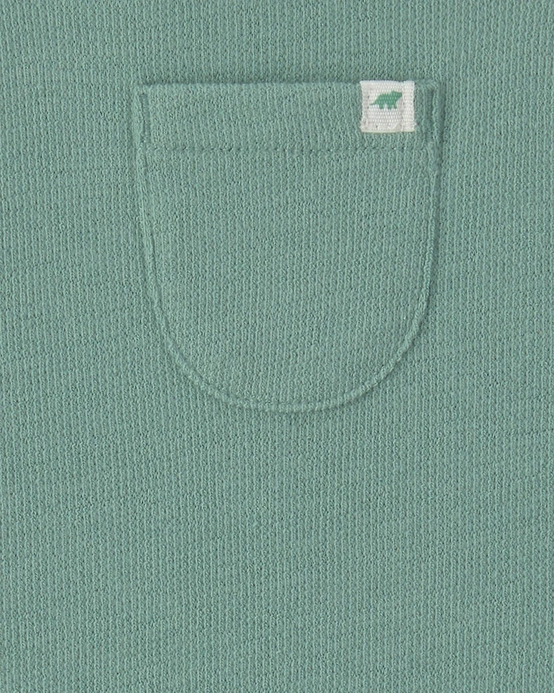 Baby 2-Piece Dinosaur Overall Set - Green/Cream