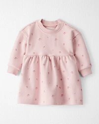 Baby Girl French Terry Dress Made with Organic Cotton Blush Petals Print