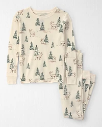 Kids 2-Piece Organic Cotton Pyjamas Reindeer Forest