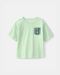 Boys Palm Tree Pocket Tee - Green