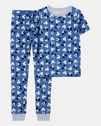 Kid Disney© Mickey Mouse Snug Fit Cotton 2-Piece Pyjamas - Navy