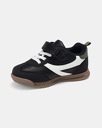 Toddler Boy Striped Sporty Sneakers - Black/White