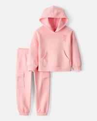 Toddler Girl 2-Piece Ballet Long-Sleeve Hoodie & Pant Set - Pink