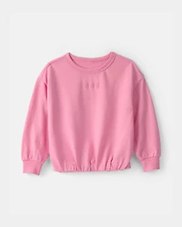 Toddler Girl Strawberry French Terry Pullover Sweatshirt - Pink