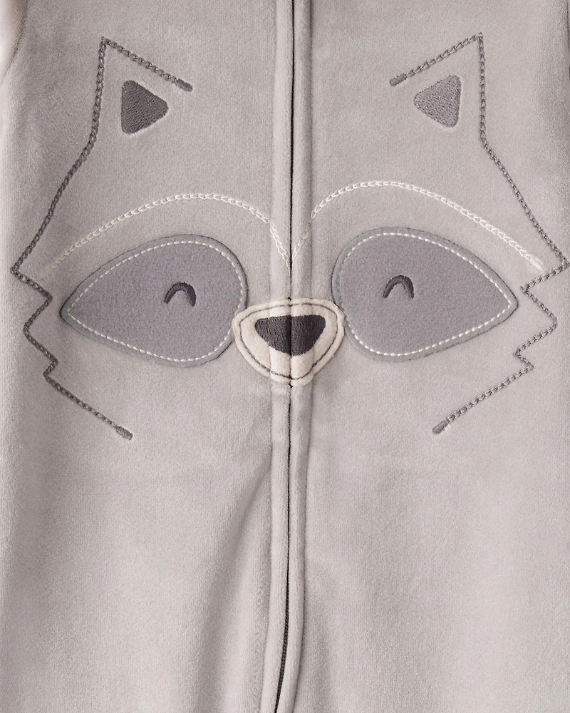 Baby Boy Raccoon DreamPlush Snug Fit Long-Sleeve 2-Way Zip pyjamas