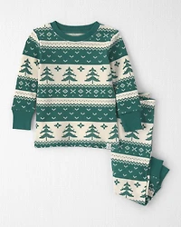Baby 2-Piece Fair Isle Waffle Knit Pyjamas Made with Organic Cotton
