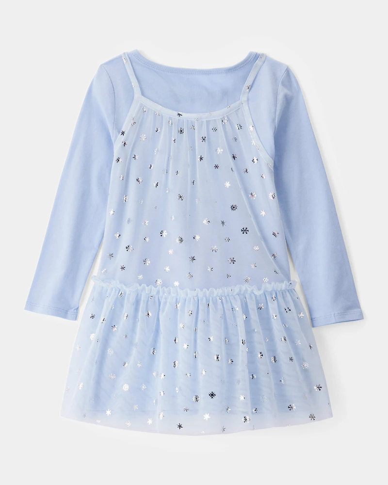 Toddler Girl Snowflake Ice Queen Tulle Dress