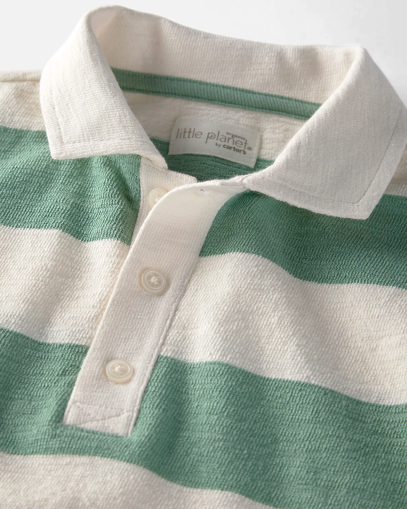 Toddler Boy Striped Collared Shirt Made with Organic Cotton