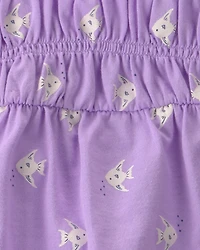 Baby Girl 3-Piece Fish Top & Short Set - Purple