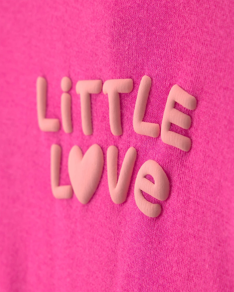 Baby Girl 'Little Love' Heart Sleeveless Romper - Pink