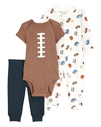 Baby Boy 3-Piece Football Multi-Piece Set