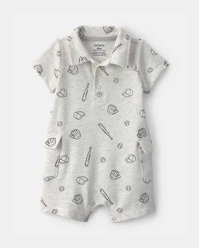 Baby Boy Sports Romper - Grey