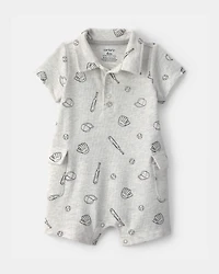 Baby Boy Sports Romper - Grey