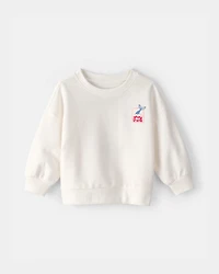 Baby Girl Mermaid French Terry Pullover Sweatshirt - Ivory