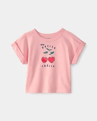 Baby Girl Cherry Top - Pink
