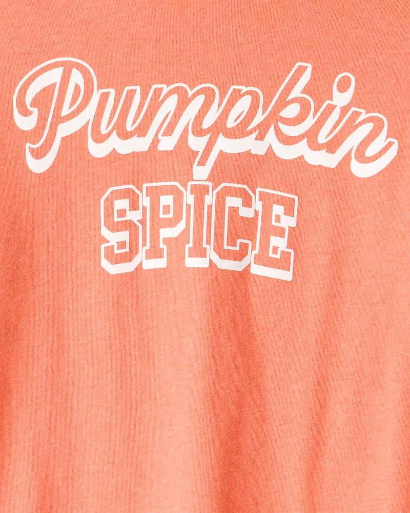 Girls Pumpkin Spice Short-Sleeve Graphic Tee - Orange