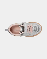 Toddler Girl Athletic Sneakers - Silver/Brown