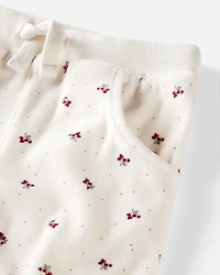 Baby Girl 2-Piece Organic Cotton Velour Set Wild Rose Print