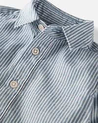 Baby Boy Linen Button-Front Shirt Made with Organic Cotton