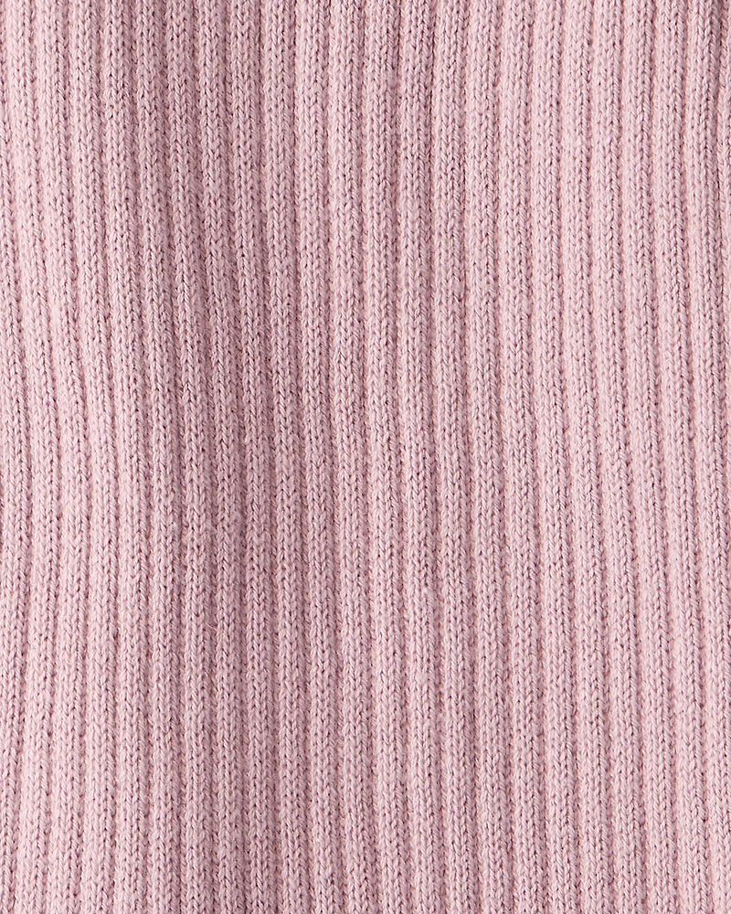 Baby Girl Ribbed Cotton Jumpsuit - Pink