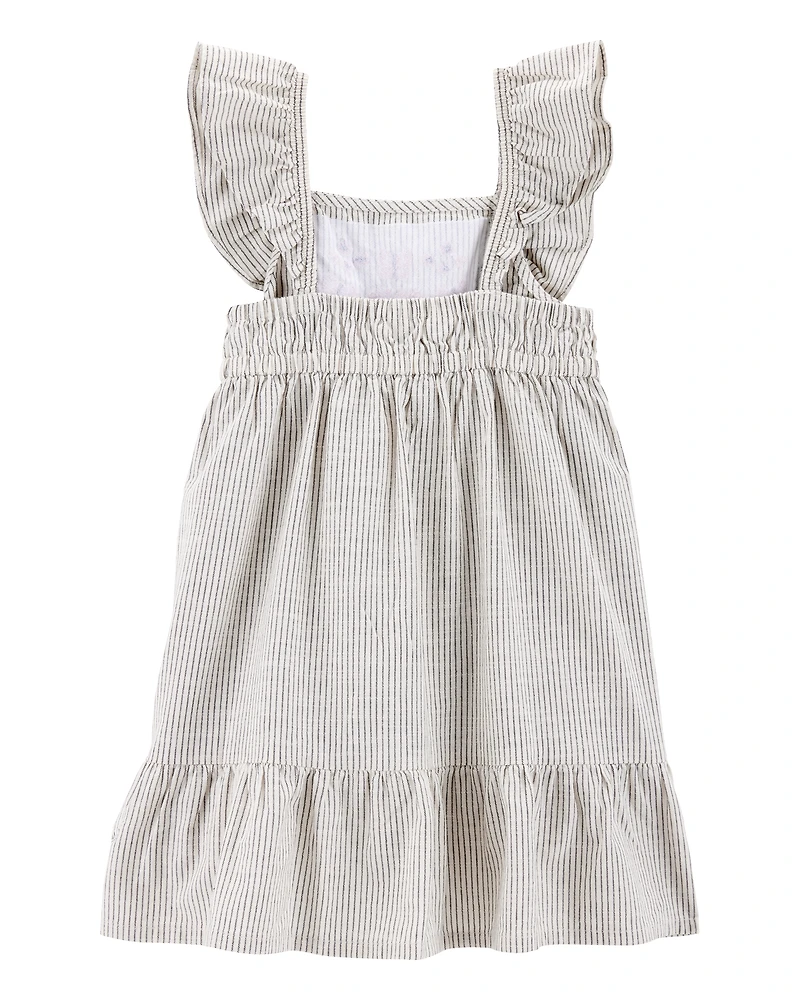 Toddler Girl Striped Flutter-Sleeve Dress