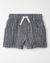 Toddler Boy 2-Piece Organic Cotton Gauze Short Set Cream