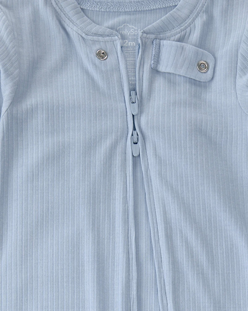 Baby PurelySoft 2-Way Zip 1-Piece Pyjama - Blue