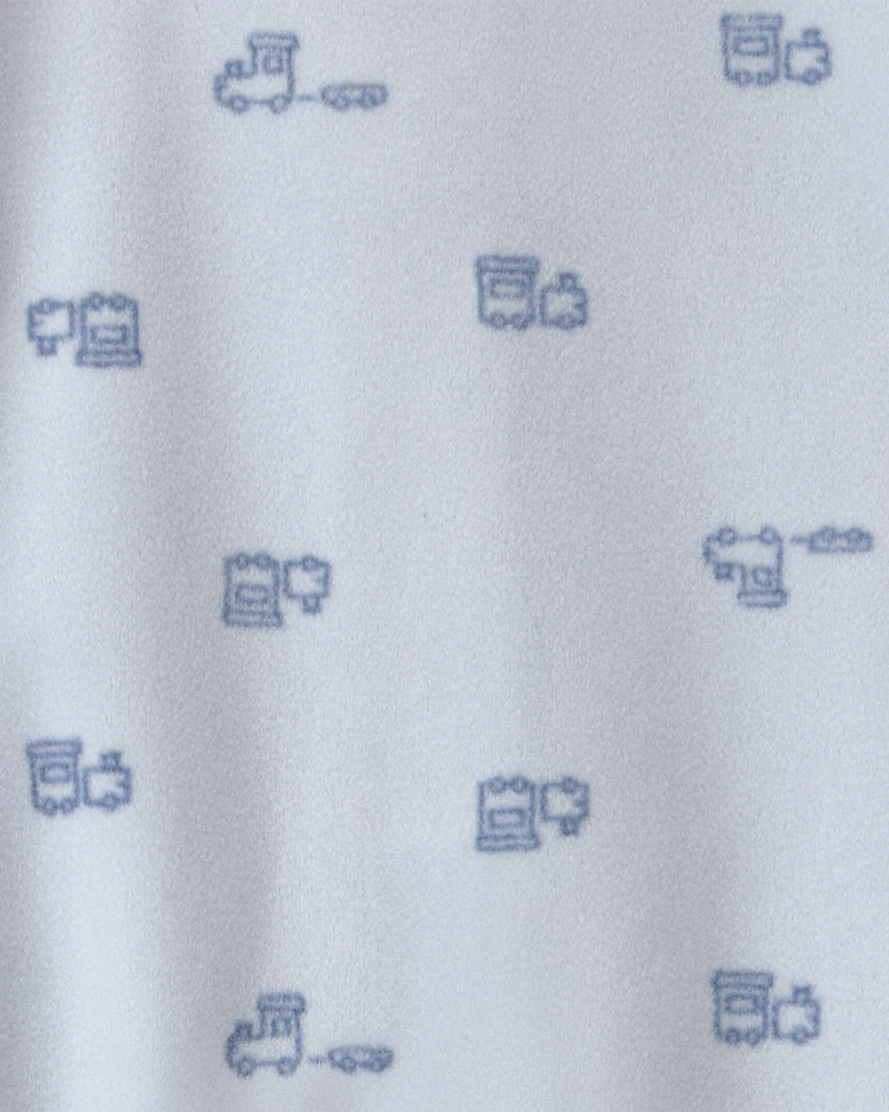 Baby Boy 'Baby Brother' Fleece 2-Way Zip Sleepers - Blue