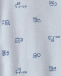 Baby Boy 'Baby Brother' Fleece 2-Way Zip Sleepers - Blue