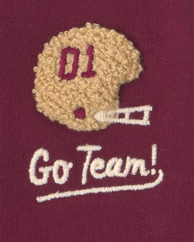 Baby Boy 3-Piece 'Go Team' Football French Terry Layering Set - Maroon