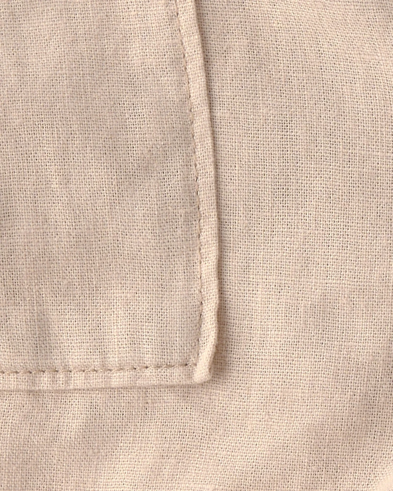 Baby Boy 2-Piece Solid Short-Sleeve Tee & Pant Set - Brown/White