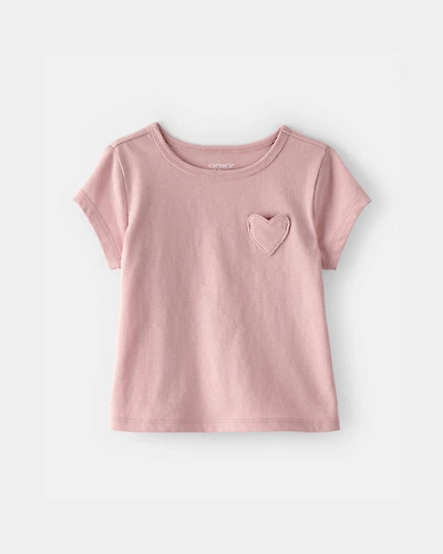 Baby Girl Heart Pocket Top - Pink