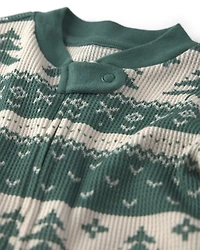 Baby Fair Isle Waffle Knit Sleeper Made with Organic Cotton
